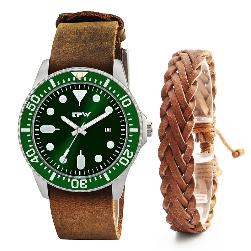Wristwatch Movt Quartz Watch Stainless Steel Buckle suede Italian Leather wristwatch for Men 121.6