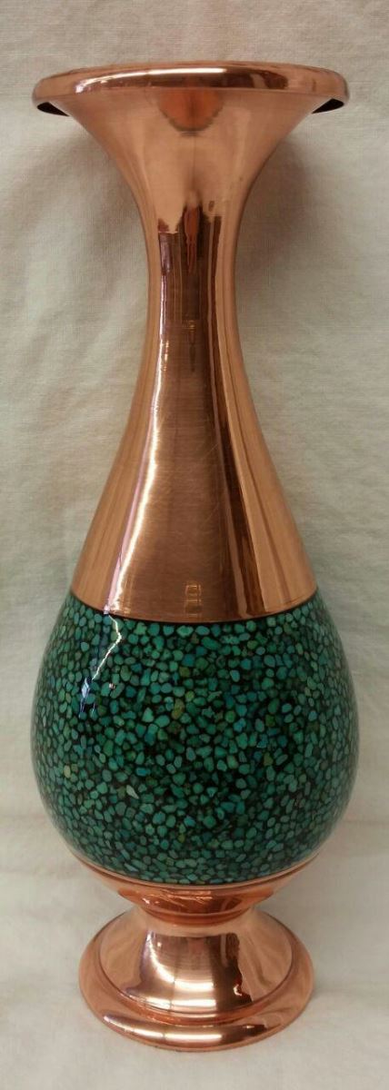 Turquoise Copper Surahi (Baluster) Vase 292