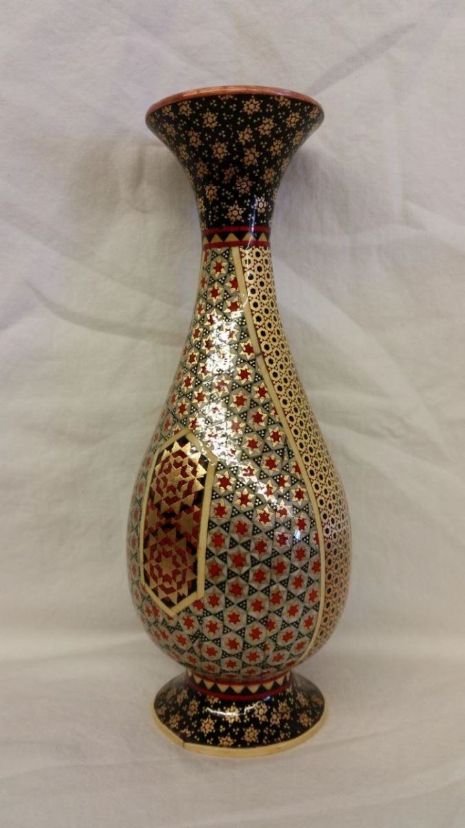 Khatam Copper Flower Vase 291 SOLD