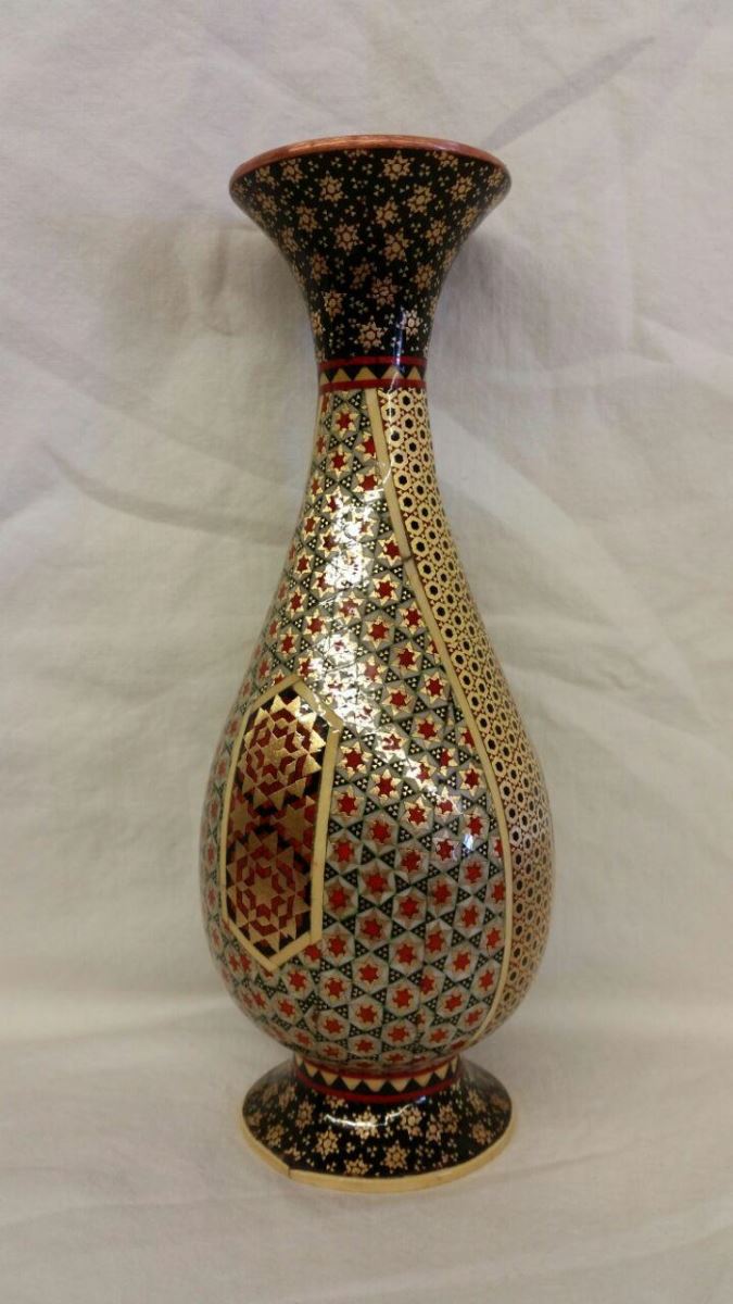 Khatam Copper Flower Vase 288 SOLD