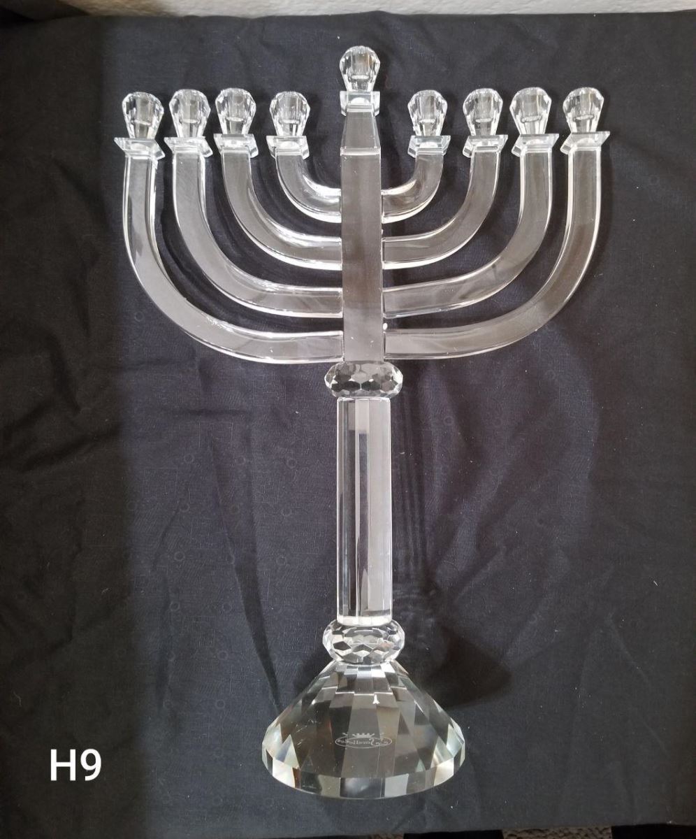 Crystal Menorah Candle Holders H9 SOLD